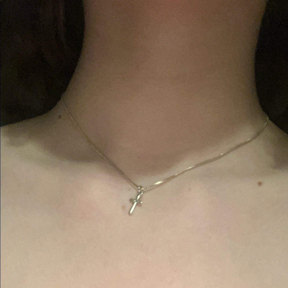 Delicate Sterling Silver Cross Pendant Necklace
